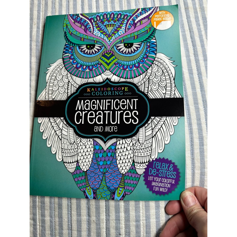Kaleidoscope Coloring Magnificent Creatures Adult Coloring Book BluSky 2016 Owl